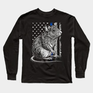 American Flag Regal Rat Majesty Tee Crowned Rodent Royalty Long Sleeve T-Shirt